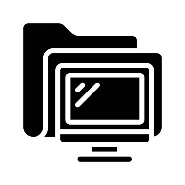 bilgisayar klasör simgesini, vektör çizim 