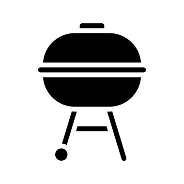 Barbekü ızgara ağ ikonu vektör çizimi