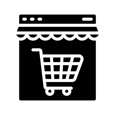 Etrade Store web simgesi, vektör illüstrasyonu                