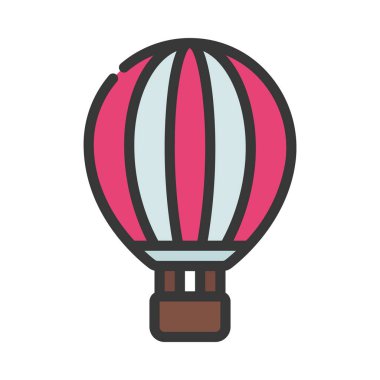 sıcak hava balonu simgesi, vektör illüstrasyonu
