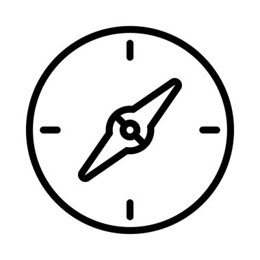 Beyaz arka plan üzerinde pusula simgesini vektör çizim