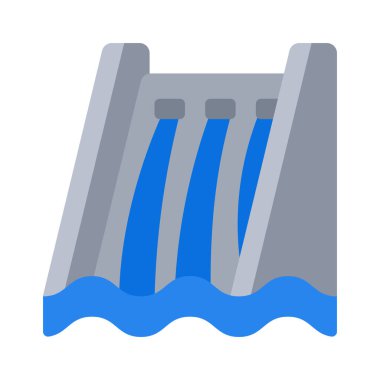 Hidroelektrik santrali. Web simgesi basit illüstrasyon 