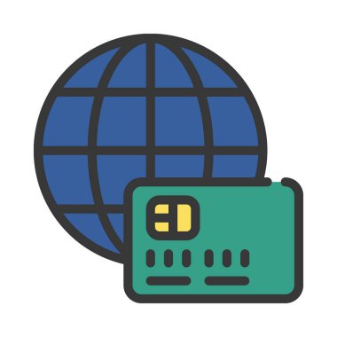 Kredi kartı web simgesi vektör illüstrasyonu