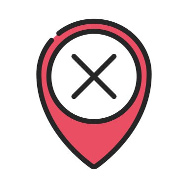 Konum Pin ağ ikonu vektör illüstrasyonu yok