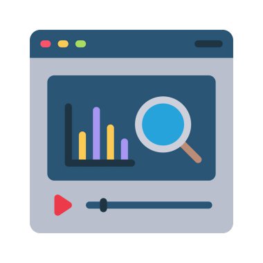 Çevrimiçi Actuary Video Web simgesi vektör illüstrasyonu