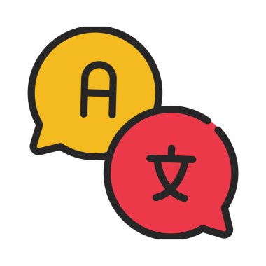 Çeviri İletileri simgesi tasarım vektörü illüstrasyonu 