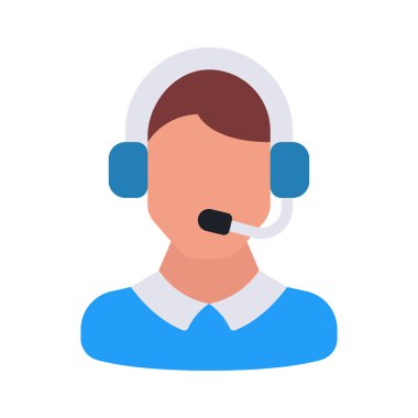 Müşteri Desteği Web simgesi vektör illüstrasyonu