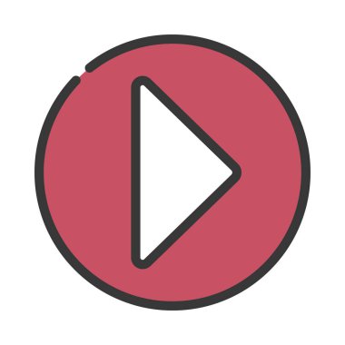 Sağ Ok Oynat Düğmesi simgesi, vektör illüstrasyonu  