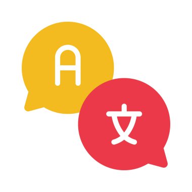 Çeviri İletileri simgesi tasarım vektörü illüstrasyonu 