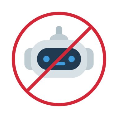 Robot simgesi değil, vektör illüstrasyonu basit tasarım