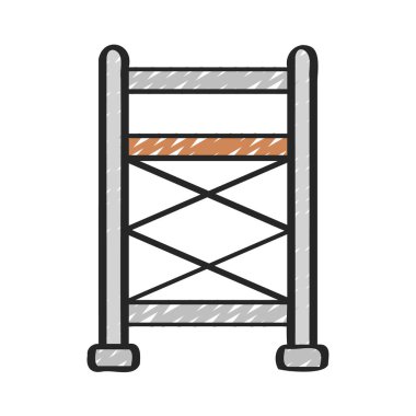 Yapı iskelesi ikon tasarım vektörü illüstrasyonu 