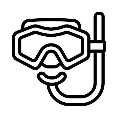 Şnorkel ağ simgesi vektör illüstrasyonu