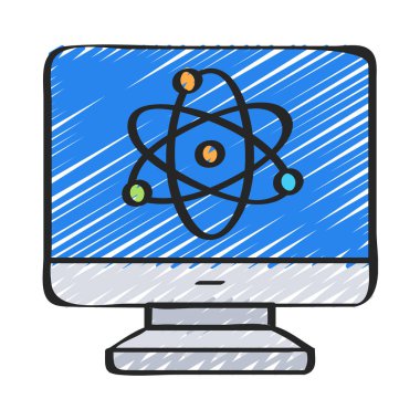 Bilgisayar Bilimi simgesi, vektör illüstrasyonu 