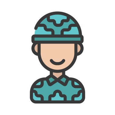 Ordu Subayı Web simgesi vektör illüstrasyonu