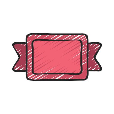 Kutu Modern Kurdele Web simgesi, vektör illüstrasyonu         