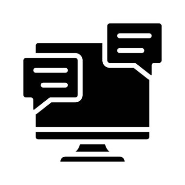 Bilgisayar İletileri simgesi, vektör illüstrasyonu 