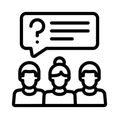 Soru İleti Web simgesi vektör illüstrasyonu