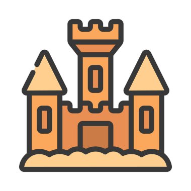 kale düz simgesi, vektör illüstrasyonu