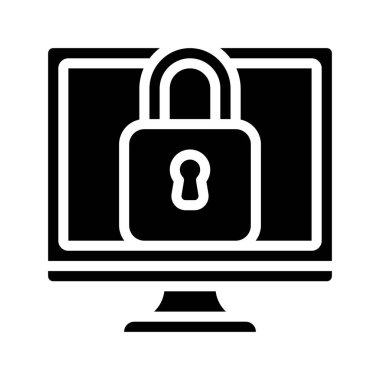 Bilgisayar Kilidi simgesi, vektör illüstrasyonu 