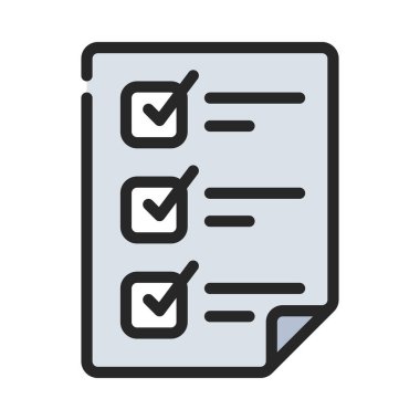 Kontrol listesi vektör simgesi tasarımı, illüstrasyon 