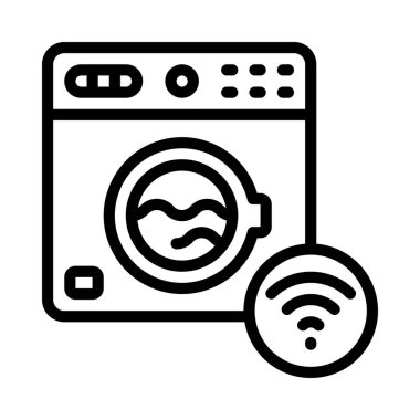 çamaşır makinesi ikon vektör çizimi