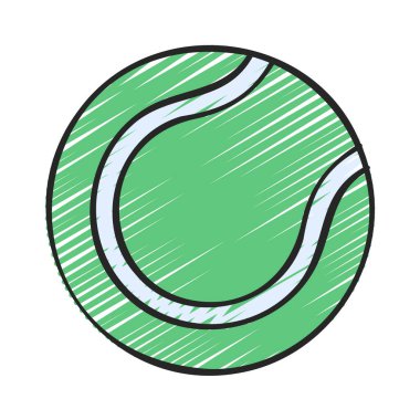 Yeşil Tenis Topu, Vektör İllüstrasyonu 