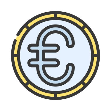 Avro sikkesi para simgesi doldurulmuş dış hat biçimi