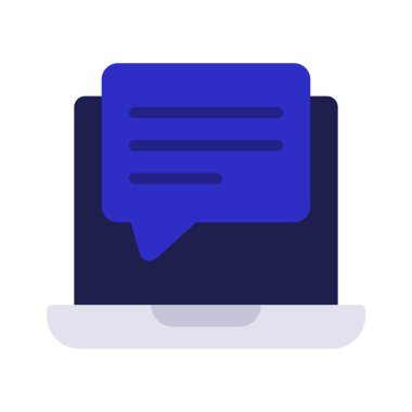 Laptop Geri bildirim İleti simgesi, vektör illüstrasyonu 