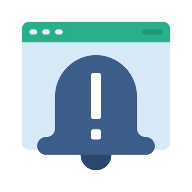 Web Sitesi Uyarı simgesi, vektör illüstrasyonu