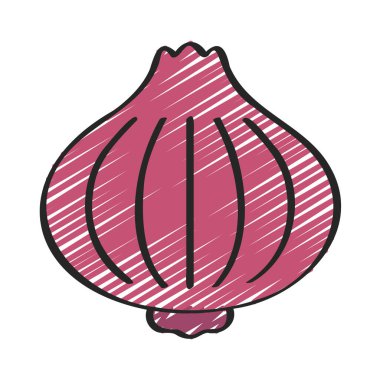 Soğan Sebze ikonu vektör illüstrasyonu 