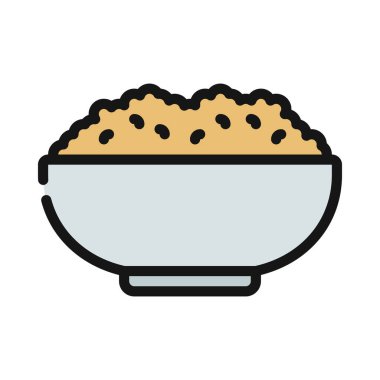 Quinoa Bowl simgesi, vektör illüstrasyonu basit tasarım