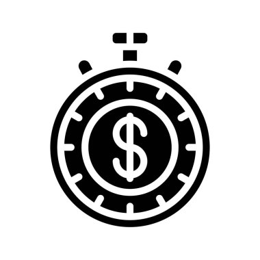 Kronometre simgesi, beyaz arkaplanda vektör illüstrasyonu  