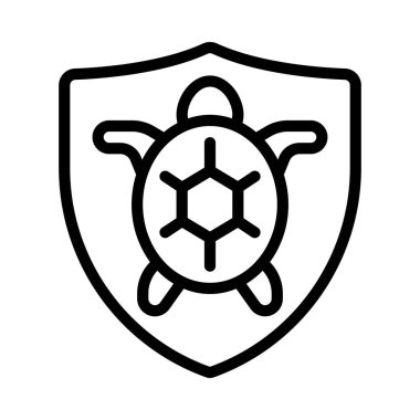 Kaplumbağaların ağ ikonu vektör illüstrasyonunu koru