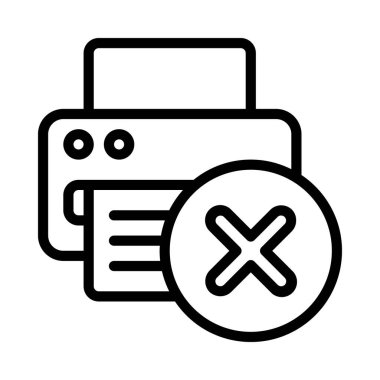 Kırık Yazıcı simgesi vektör illüstrasyonu 