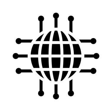 Siber İnternet simgesi, vektör illüstrasyonu 