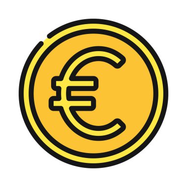 Euro Para ikonu. vektör düz illüstrasyon.      