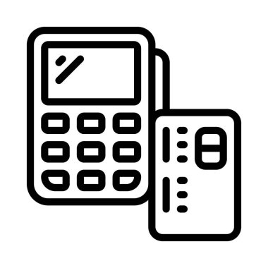 Banka kredi kartı simgesi, anahat stili