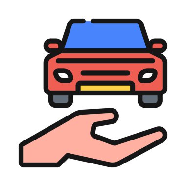 araba simgesi, vektör illüstrasyonu basit tasarım 