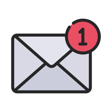 E- posta Bildirimi Simgesi, Vektör İllüstrasyonu