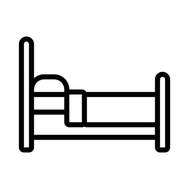 Web ve mobil uygulaması tasarımı, yatak logo konsepti için beyaz arka plan üzerinde izole yatak simge vektör