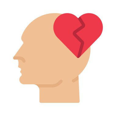 kafa simgesi ile kırık kalp