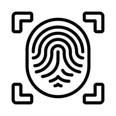 Biyometrik koruma simgesi vektör çizimi