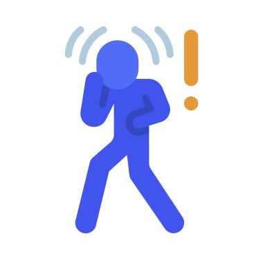 Korkak Kişi simgesi düz tasarım, vektör illüstrasyonu