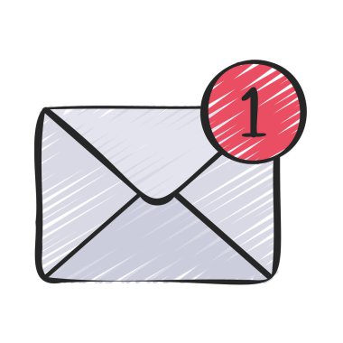 E- posta Bildirimi Simgesi, Vektör İllüstrasyonu