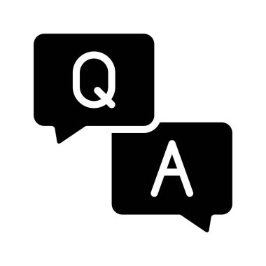 Q ve A Mesajlar web simgesi vektör illüstrasyonu
