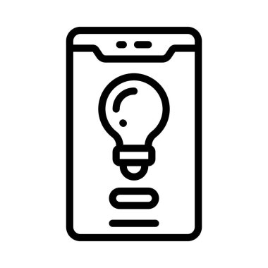 Mobil Işık Otomasyon simgesi beyaz arkaplanda izole edildi 