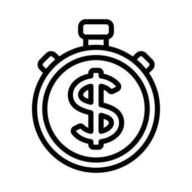 Zaman mı para simgesi beyaz arka plan üzerinde