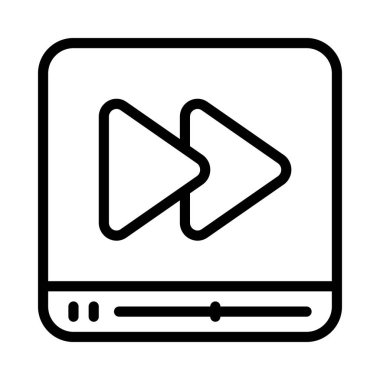 Beyaz arkaplanda izole edilmiş web tasarımı için hızlı ileri vektör simgesi