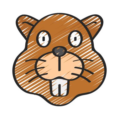 izole şirin tilki başı kawaii karakter ikon vektör illüstrasyon tasarımı