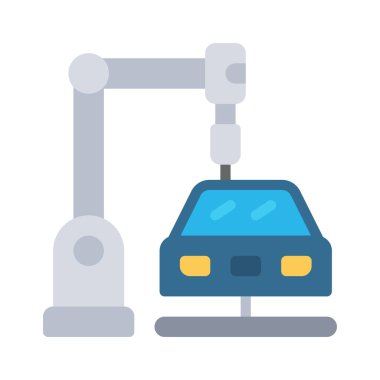 Araba Üretimi Web ikonu vektör illüstrasyonu